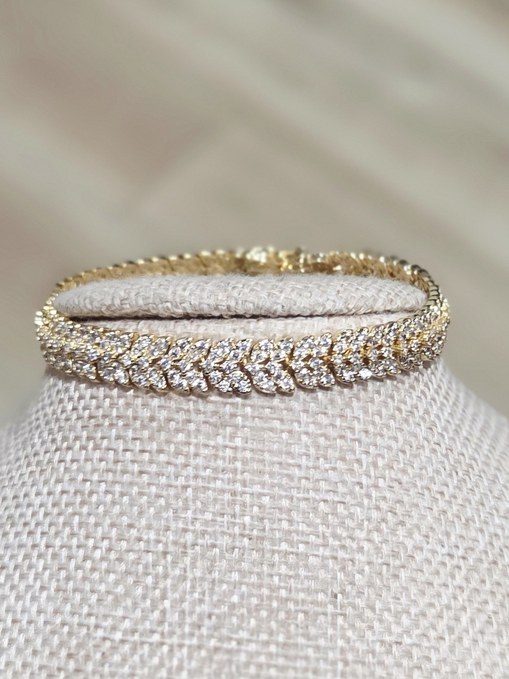 Gold Tone Pave Crystal Tennis Bracelet - Women Jewelry